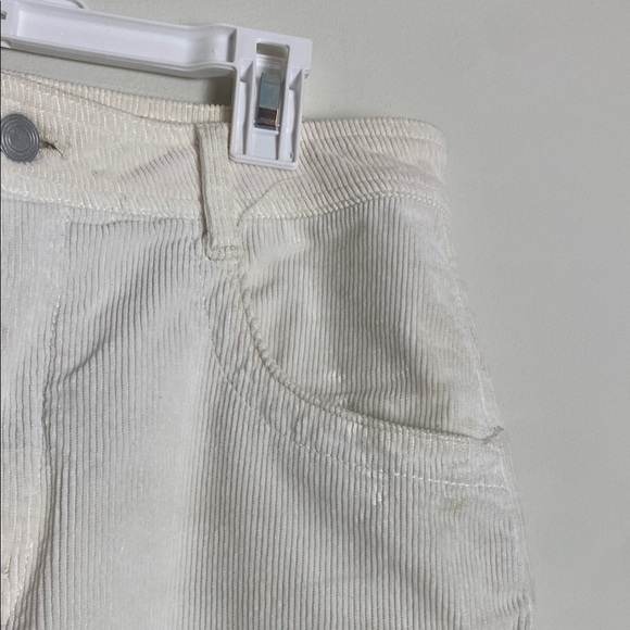 Maeve Anthropologie Corduroy Curved Cream Ivory White High Waisted Pants 27 - Picture 7 of 10